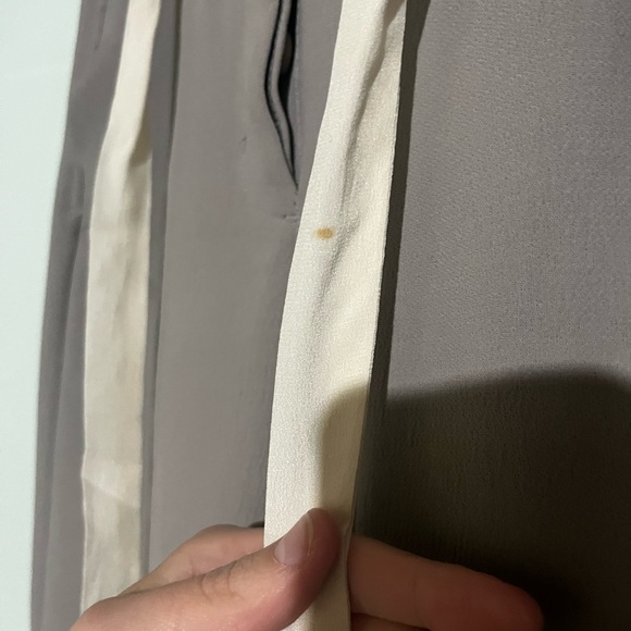 Aritzia Wilfred Allant Pants Cropped Leg Tie Waist Crepe Trousers, Taupe - Picture 7 of 9